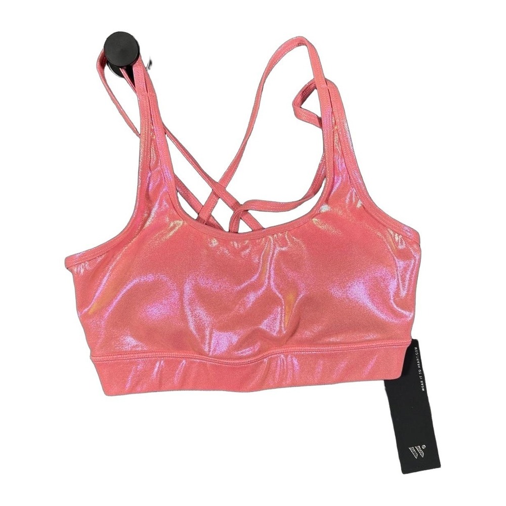 Wear It To Heart WITH Strappy Bra Sunset Mauve Metallic Shimmer Pink XS Womens